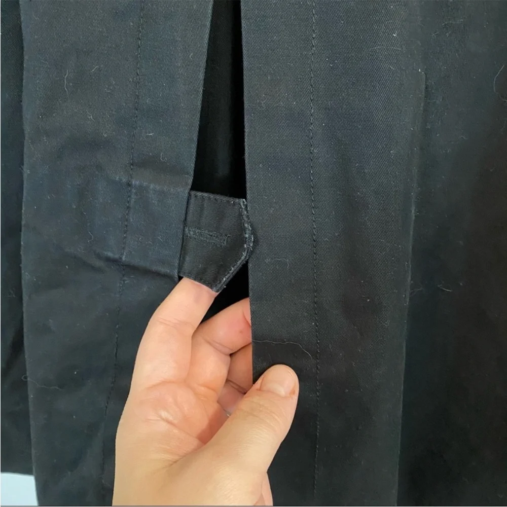 GAP Black Trench Coat with Cream Piping - Picture 6 of 9